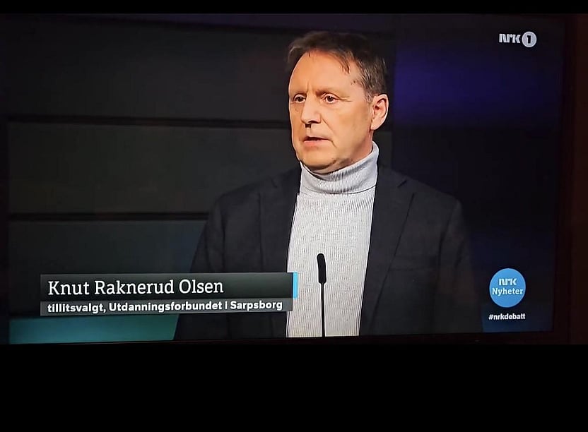 Skjermbilde av en debattsending fra NRK