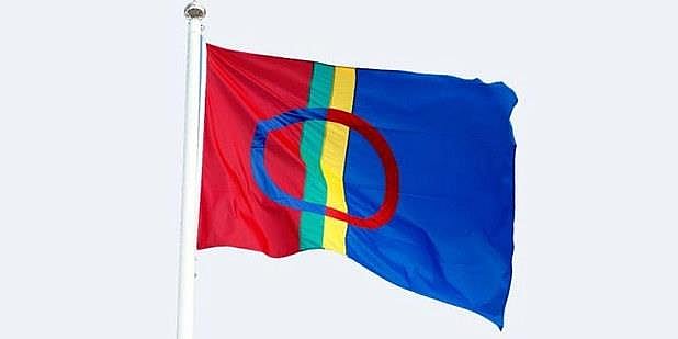 Samisk flagg. Foto.