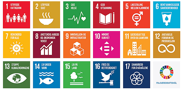 Bilde med ikoner av alle bærekraftsmålene