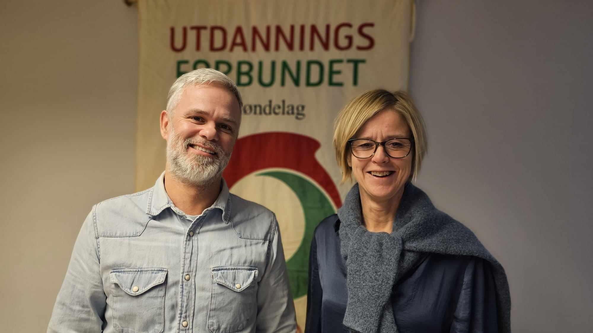 Hilde Lein og Ståle Bonsaksen er ny leder og nestleder i Utdanningsforbundet Trøndelag