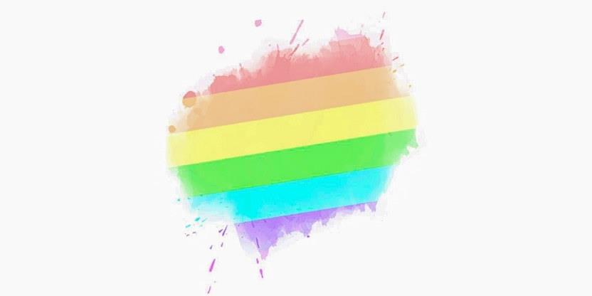 Tegning av et hjerte i Pridefarger (regnbuefarger)