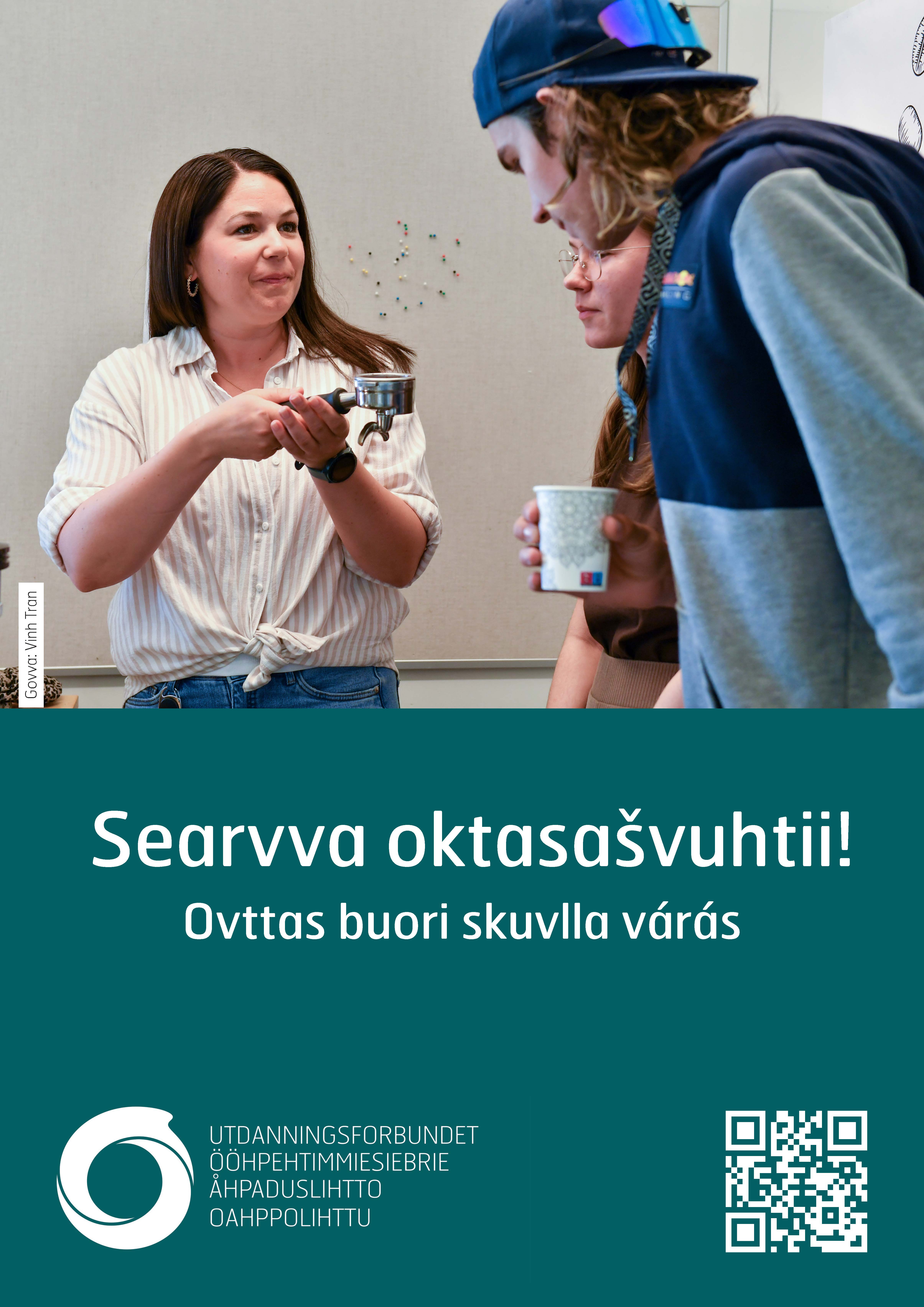 Plakat A3  Bli med i fellesskapet. Videregående opplæring. Yrkesfag. Nord-samisk.jpg