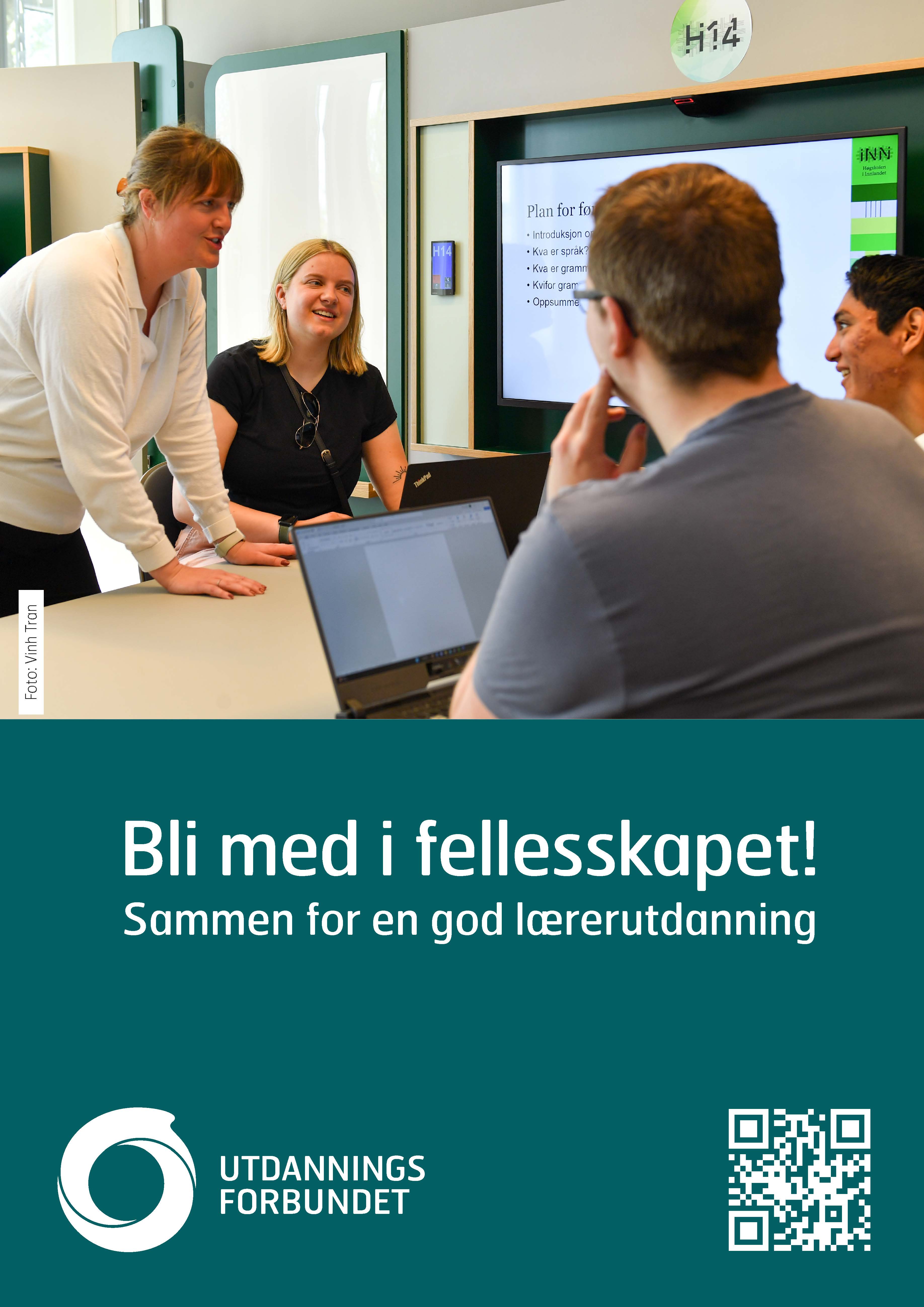 Plakat A3 Bli med i fellesskapet. Universitet og høgskole. Bokmål og nynorsk.jpg