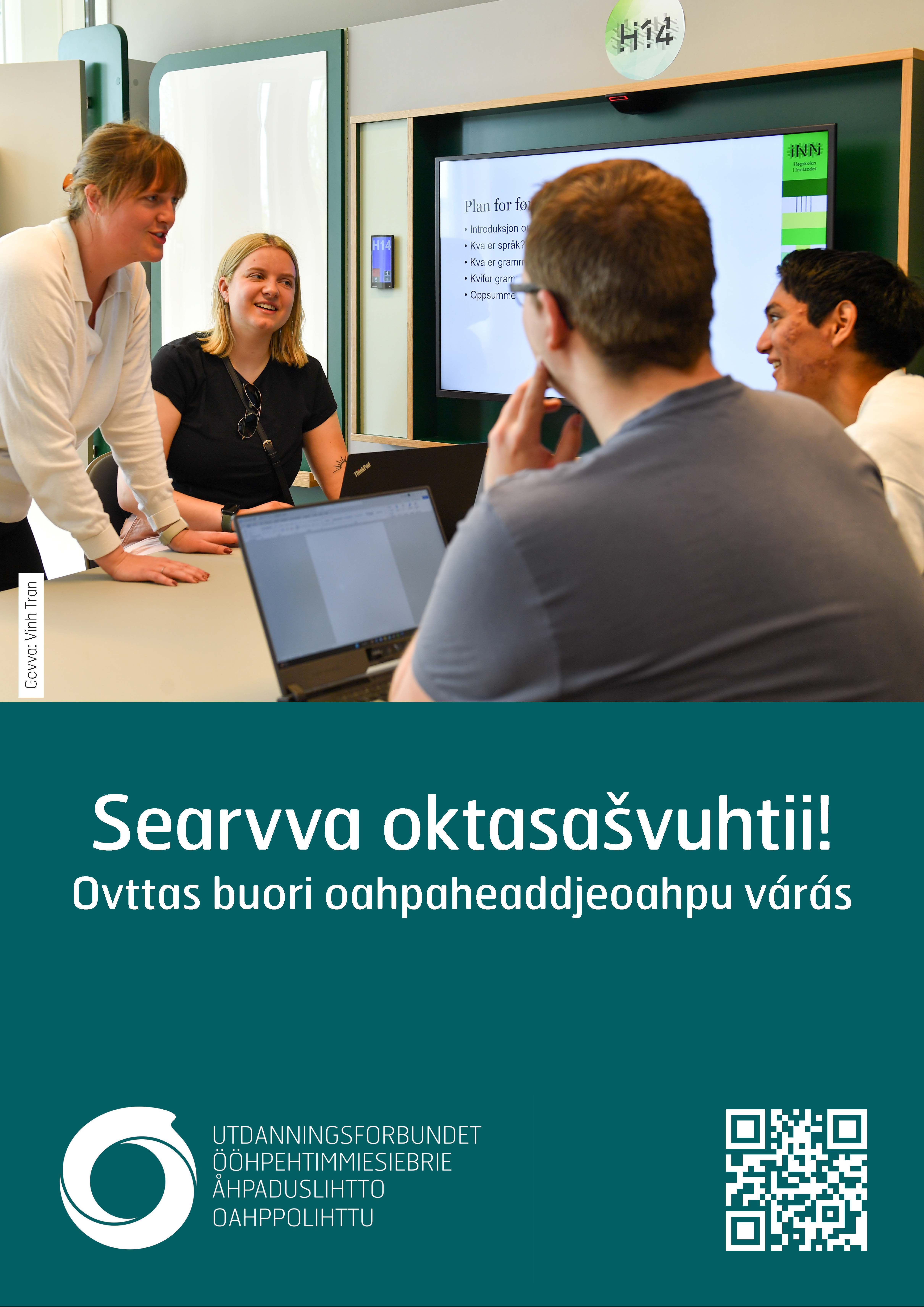 Plakat A3 Bli med i fellesskapet. Universitet og høgskole. Nord-samisk.jpg