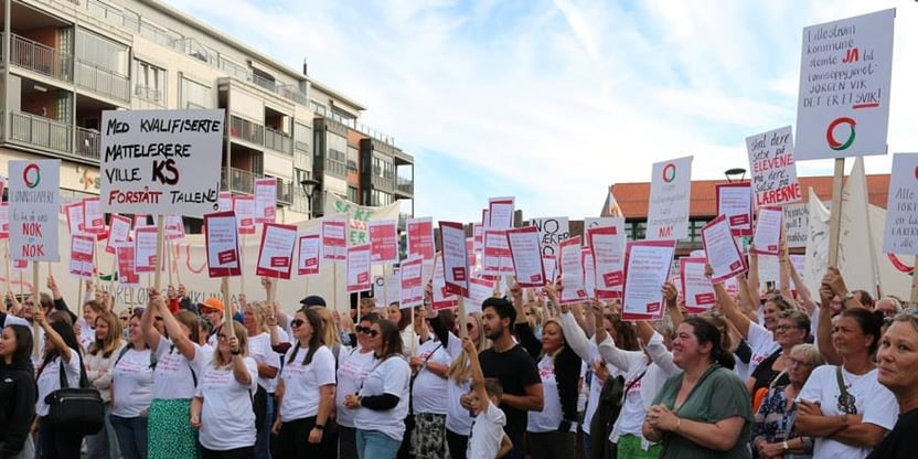 Streikemarkering i Lillestrøm august 2022