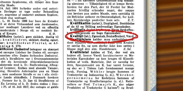 Leksikon og leksikonartikkel med sirkel rundt et viktig ord. Illustrasjon.