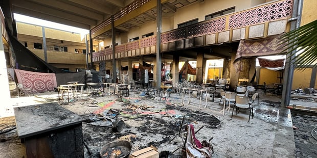 Shadia Abu Ghazaleh-skolen i Jabalia, nord-Gaza etter et israelsk luftangrep i desember, 2023.