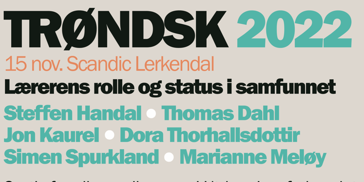 Plakat: med bilde av en dame som skriver på en tavle. Tekst som inviterer til konferanse