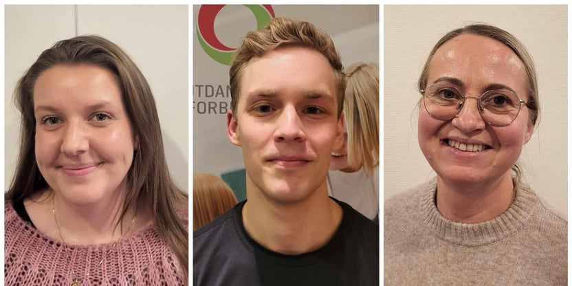 Tre smilende tillitsvalgte. Foto.