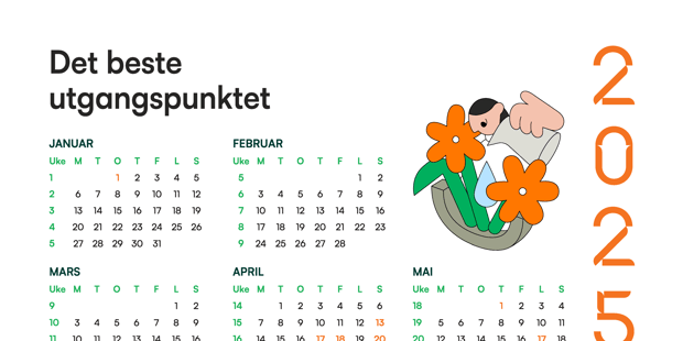 Bilde av kalender 2025/2026. Foto.