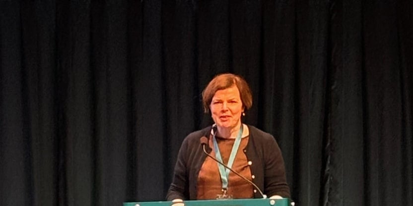 Fylkesleder Sissel Breie Henriksen på landsmøtets talerstol