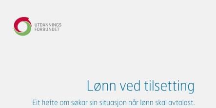 Forsidebilde av brosjyren med teksten: "Lønn ved tilsetting". Illustrasjon