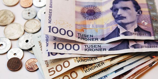 Mynter og sedler. Foto.