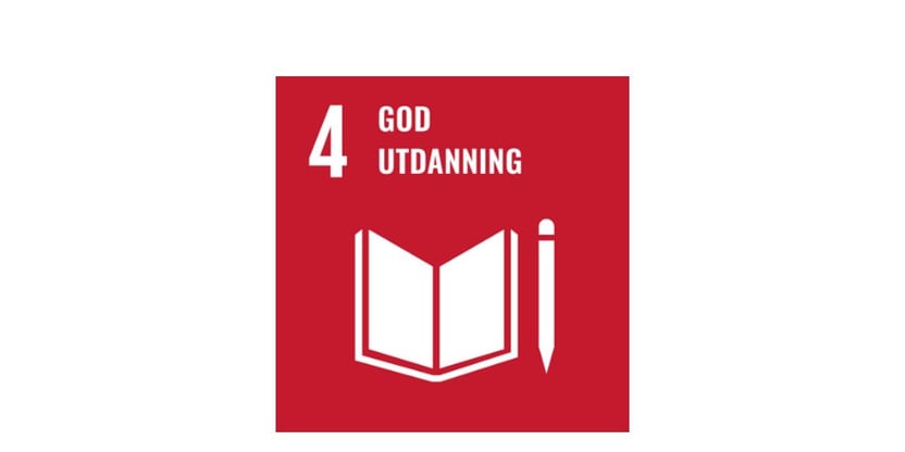 Bilde av en bok med teksten "God utdanning" over