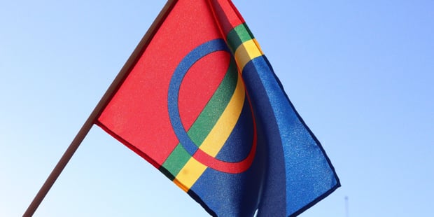 Foto av sameflagget