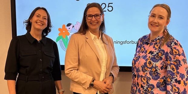 Lokallagsleder Camilla B. Degerstrøm, fylkesstyremedlem Hege Riis og HTV Marianne Nilsson