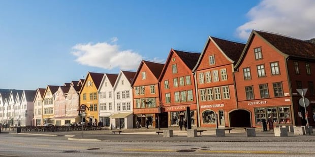 Bryggen i Bergen. Foto av Audun Nygaard