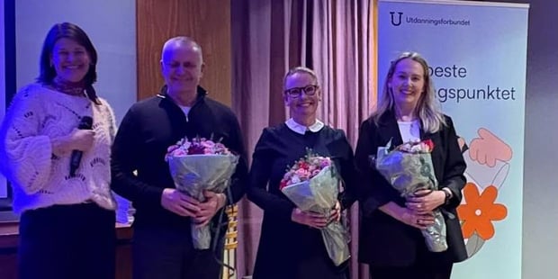 Elin F. Kjetland (lokallagsleder), Børge Børgesen (ny HTV1), Line Mæland Paasche (ny nestleder) og Marte Halvorsen (ny HTV2).
