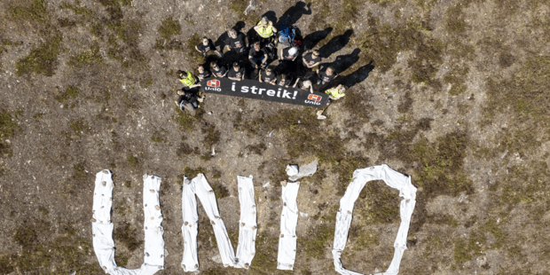 Foto fra Unio-streik