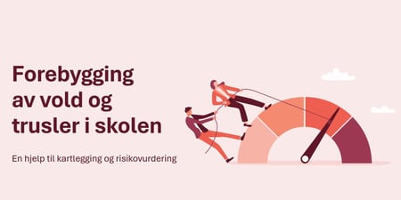 Bildet viser forsiden av den nye veilederen som skal forebygge vold og trusler i skolen. Den er i lyse, orange toner.