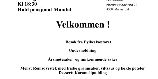 Invitasjon til årsmøte i Utdanningsforbundet Lindesnes