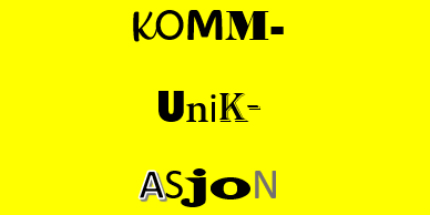teksten "kommunikasjon" på gul bakgrunn