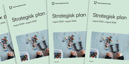Bilde av forsider til brosjyre med tittelen "Strategisk plan 2020 - 2026"