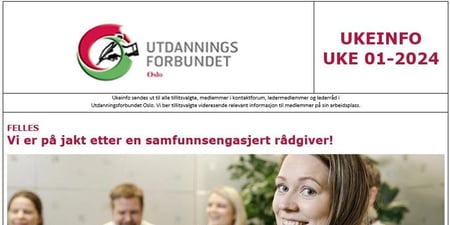 Faksimile av toppen av UKEINFO 01-2024
