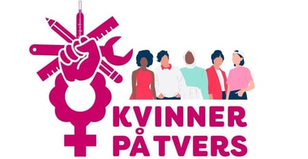 Plakat med teksten Kvinner På Tvers