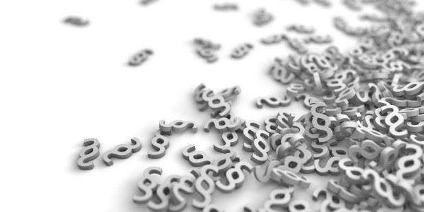 Mange paragrafer som ligger i en haug