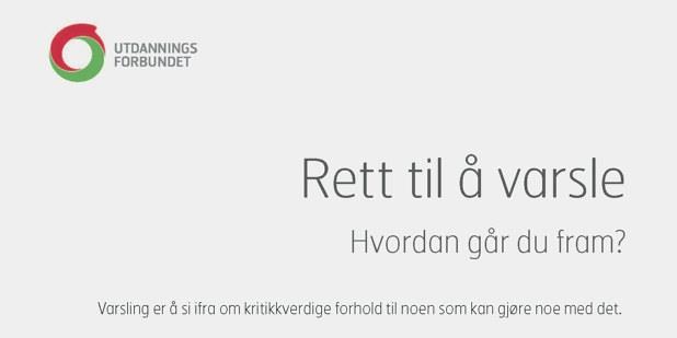 Forsidebilde av brosjyren med teksten: "Rett til å varsle - Hvordan går du fram?" - Illustrasjon