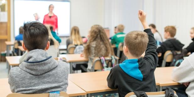 Elever i et klasserom. Foto.