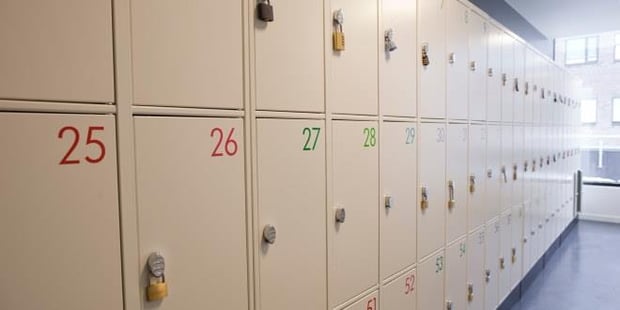 Foto av elevskap ved en en videregående skole
