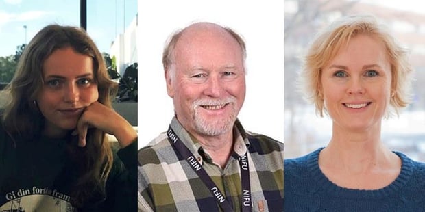 Podkasten lærerrommet om hva det innebærer å være studieforberedt etter videregående skole. Fra venstre: Student Stella Ramborg, forsker ved NIFU Per Olaf Aamodt og utdanningsleder ved institutt for lærerutdanning og skoleforskning ved Universitetet i Oslo, Kirsti Engelien