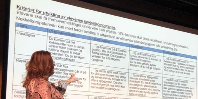 Vi ser person som står foran et lerret