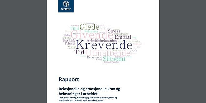 Bildet viser forsiden av SINTEF-rapporten som ble presentert i dag. 