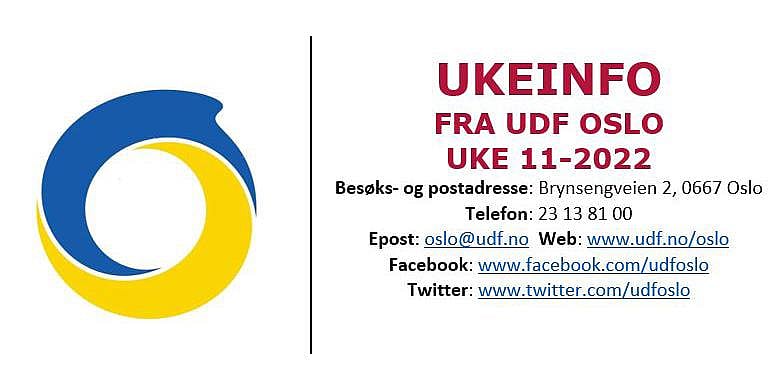 Plakat med logo og tekst UKEINFO 11-2022