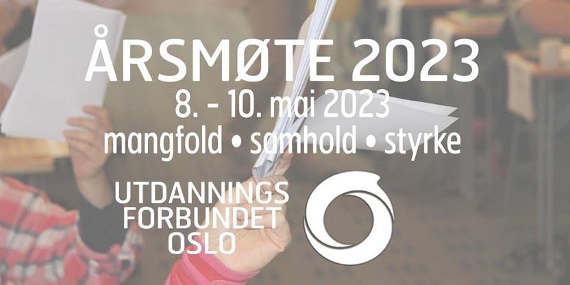 Foto. En årsmøtedelegat viser sitt stemmetegn.
Bildetekst:
Årsmøte 2023
8.-10. mai
mangfold-samhold-styrke
Utdanningsforbundet Oslo