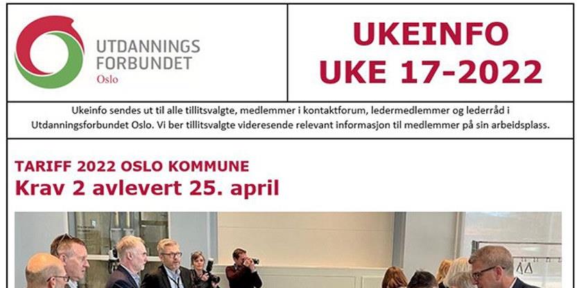 Faksimile av toppen av UKEINFO 17-2022