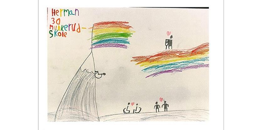 En av de premierte tegningene Pridekonkurransen