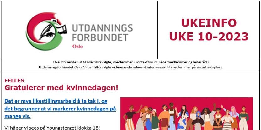 Faksimile av toppen av UKEINFO 10-2023
