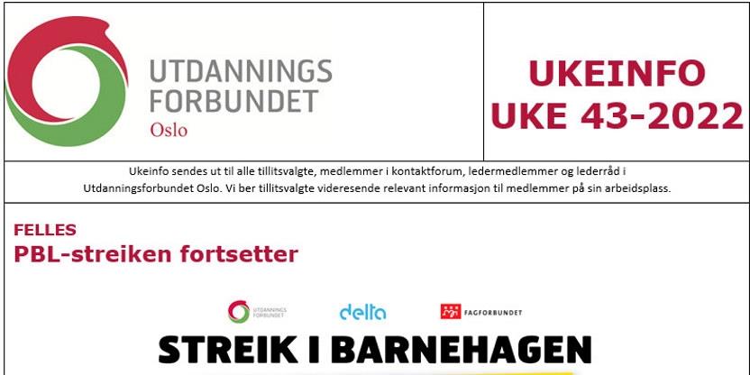 Faksimile av toppen av UKEINFO 43-2022