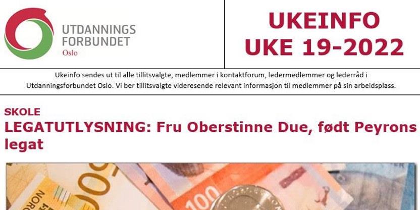 Faksimile av toppen av UKEINFO 19-2022