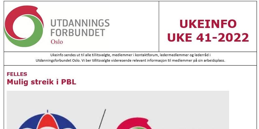 Faksimile av toppen av UKEINFO 42-2022