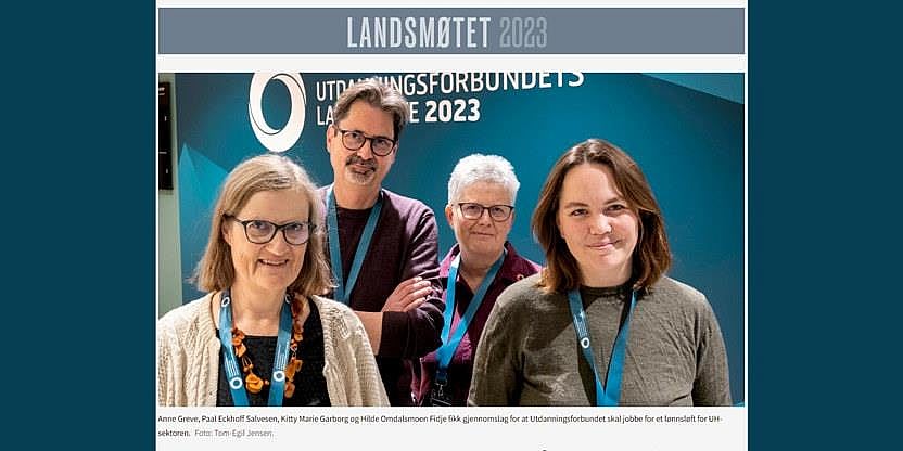 Foto av Anne Greve, Paal Eckhoff Salvesen, Kitty Marie Garborg og Hilde Omdalsmoen Fidje.